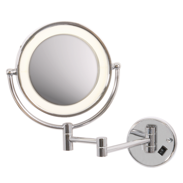 Polished Chrome Mirror Wall Light Switch 1 Side Normal 1 Side 3xMagnifier